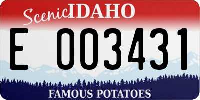 ID license plate E003431