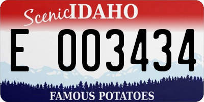 ID license plate E003434