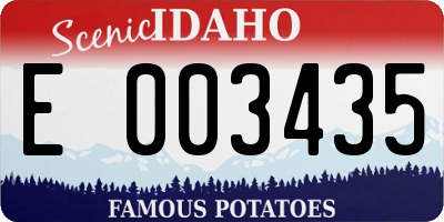 ID license plate E003435