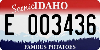 ID license plate E003436