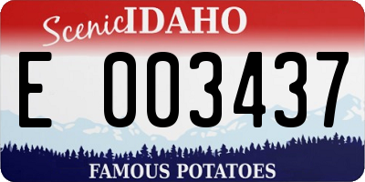 ID license plate E003437