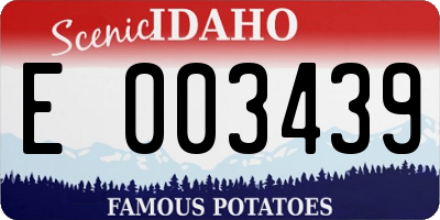 ID license plate E003439