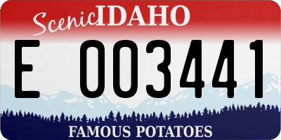 ID license plate E003441