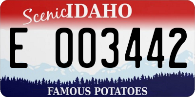 ID license plate E003442