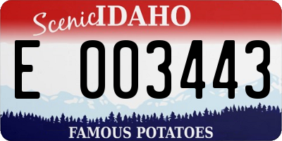 ID license plate E003443