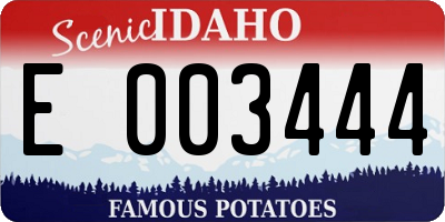 ID license plate E003444