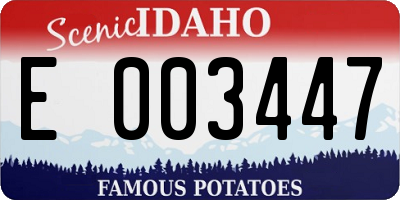 ID license plate E003447