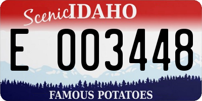 ID license plate E003448