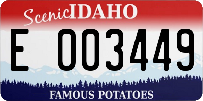 ID license plate E003449