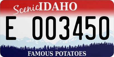 ID license plate E003450