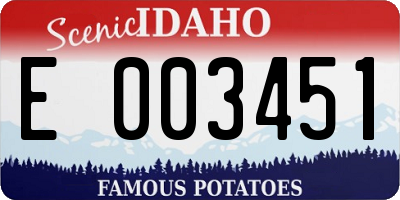 ID license plate E003451