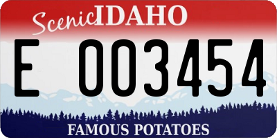 ID license plate E003454