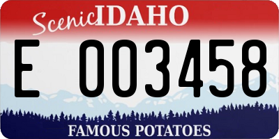ID license plate E003458