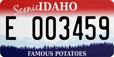 ID license plate E003459