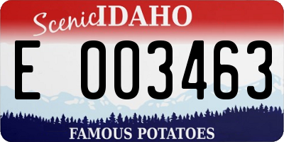 ID license plate E003463