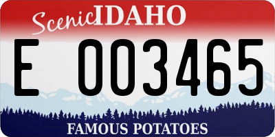 ID license plate E003465