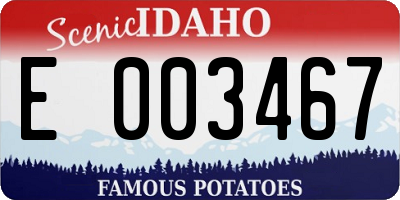 ID license plate E003467