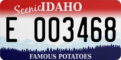 ID license plate E003468