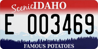 ID license plate E003469