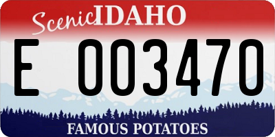 ID license plate E003470