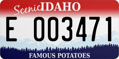 ID license plate E003471