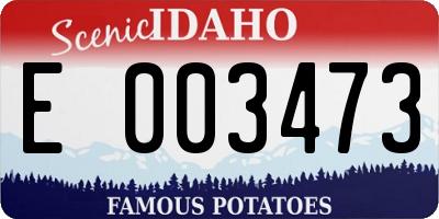 ID license plate E003473