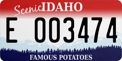 ID license plate E003474