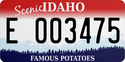 ID license plate E003475