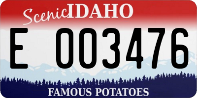 ID license plate E003476