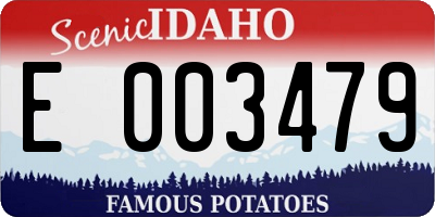 ID license plate E003479