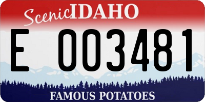 ID license plate E003481