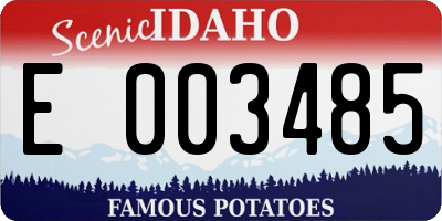 ID license plate E003485