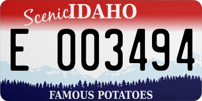 ID license plate E003494