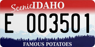 ID license plate E003501