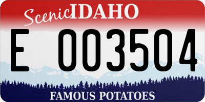 ID license plate E003504