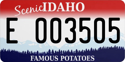 ID license plate E003505