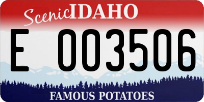 ID license plate E003506