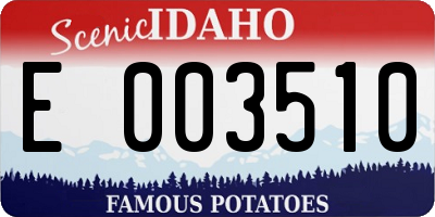 ID license plate E003510