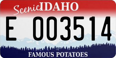 ID license plate E003514