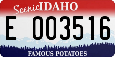 ID license plate E003516