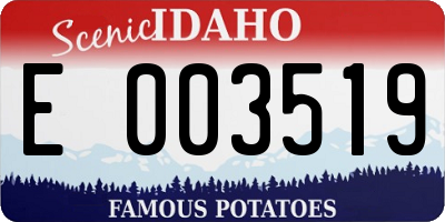 ID license plate E003519