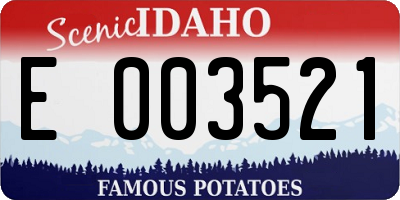 ID license plate E003521