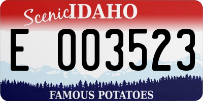 ID license plate E003523