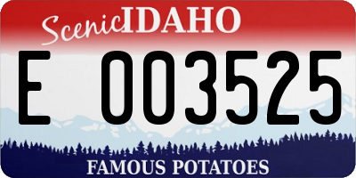 ID license plate E003525