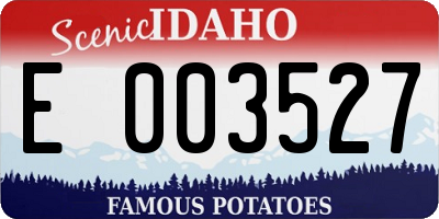 ID license plate E003527