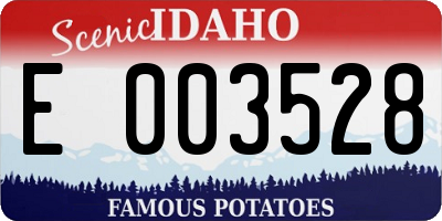 ID license plate E003528