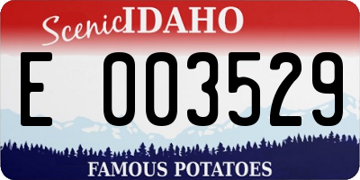 ID license plate E003529