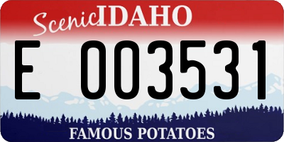 ID license plate E003531