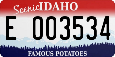 ID license plate E003534