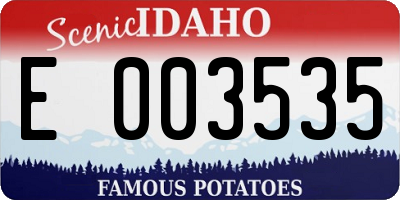 ID license plate E003535